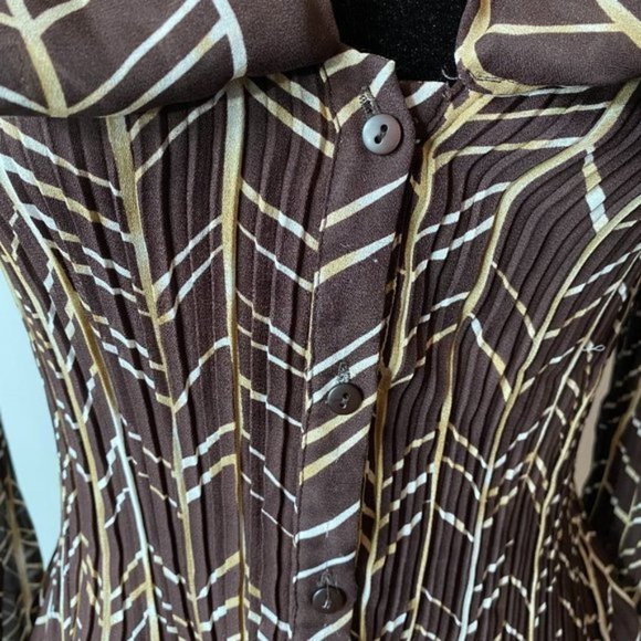 Brown Sheer Flare Blouse - Picture 5 of 7